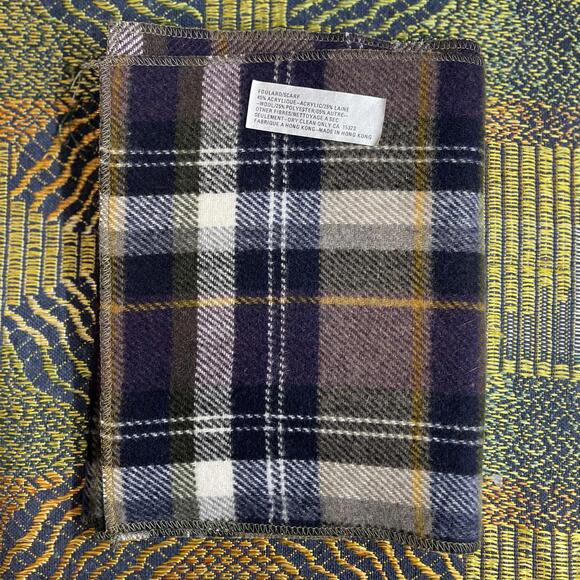 Vintage Wool Blend Tartan Scarf - Picture 3 of 3